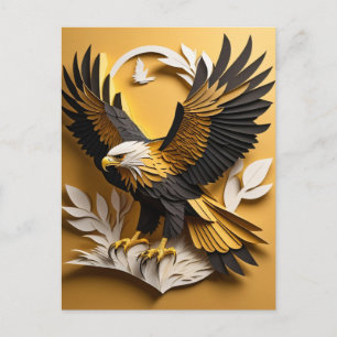 Carte Postale T-shirt de design d'art en papier 3D d'aigle