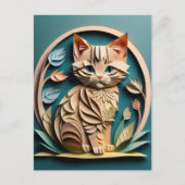 Carte Postale T-shirt design en papier 3D Art Kitten (Devant)