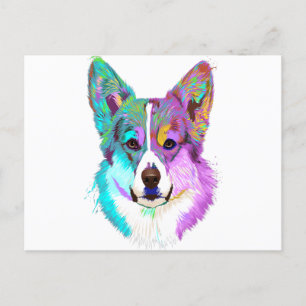 Carte Postale T-shirt Dog Colourful Welsh Corgi