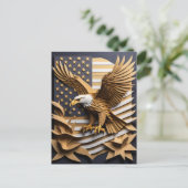 Carte Postale T-shirt Eagle 3D Paper Art Design (Debout devant)
