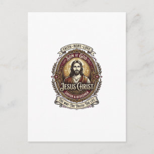 Carte Postale T-shirt graphique Jésus Antiques Heirloom Art chré