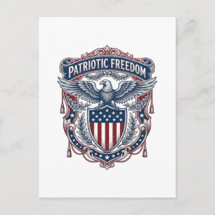 Carte Postale T-shirt graphique vectoriel de style de drapeau de