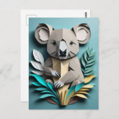 Carte Postale T-shirt Koala 3D Paper Art Design (Devant / Derrière)