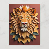 Carte Postale T-shirt Lion 3D Paper Art Design (Devant)