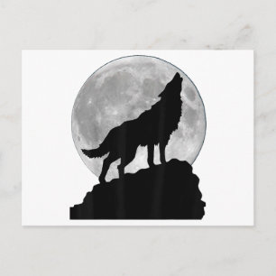 Carte Postale T Shirt Loup sous la lumière de la lune - Chien to