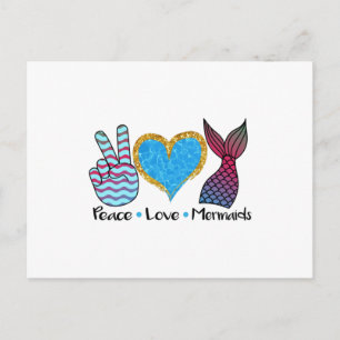 Carte Postale T Shirt Mermaides Amour Paix Cool