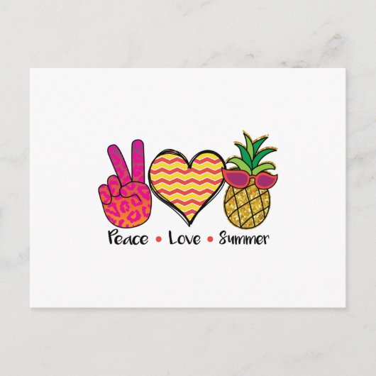 Carte Postale T Shirt Paix Amour Été Cool (Devant)