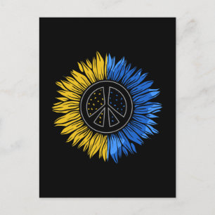 Carte Postale T-shirt pour femmes Paix en Ukraine Tournesol Ukra