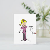 Carte Postale T-shirts Blond Female Stick Figure Nurse (Debout devant)