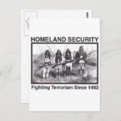 Carte Postale T-shirts de la Sécurité intérieure des Amérindiens (Devant / Derrière)