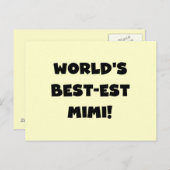 Carte Postale T-shirts et cadeau noirs des textes Mimi du (Devant / Derrière)