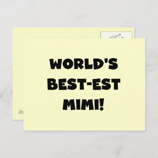 Carte Postale T-shirts et cadeau noirs des textes Mimi du (Devant / Derrière)