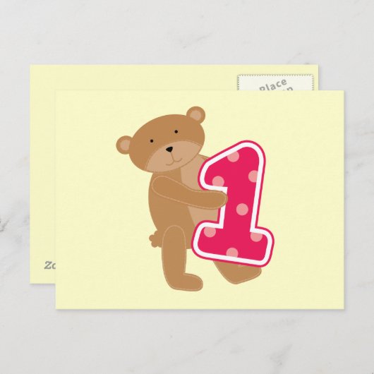 Carte Postale T-shirts et cadeaux 1er anniversaire (Devant / Derrière)