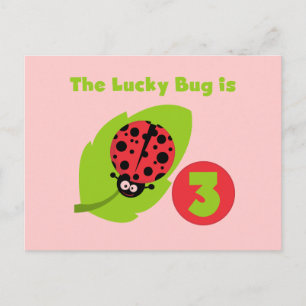 Carte Postale T-shirts et cadeaux 3e anniversaire Lucky Bug