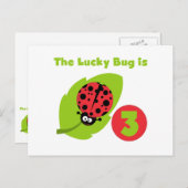 Carte Postale T-shirts et cadeaux 3e anniversaire Lucky Bug (Devant / Derrière)