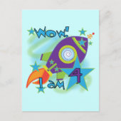 Carte Postale T-shirts et cadeaux 4e anniversaire Rocket Ship (Devant)