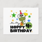 Carte Postale T-shirts et cadeaux 4th Birthday Frog Hoppy (Devant)