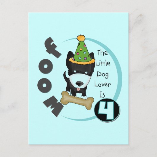 Carte Postale T-shirts et cadeaux Amoureux de les chiens 4e anni (Devant)