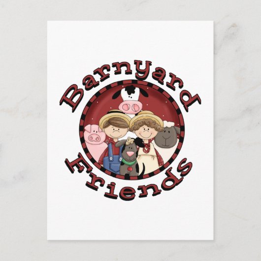 Carte Postale T-shirts et cadeaux Barnyard Friends (Devant)