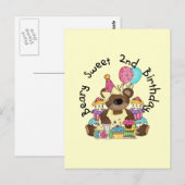 Carte Postale T-shirts et cadeaux Beary Sweet 2e anniversaire (Devant / Derrière)