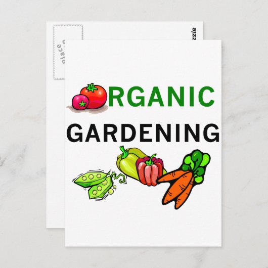 Carte Postale T-shirts et cadeaux bio de jardinage (Devant / Derrière)