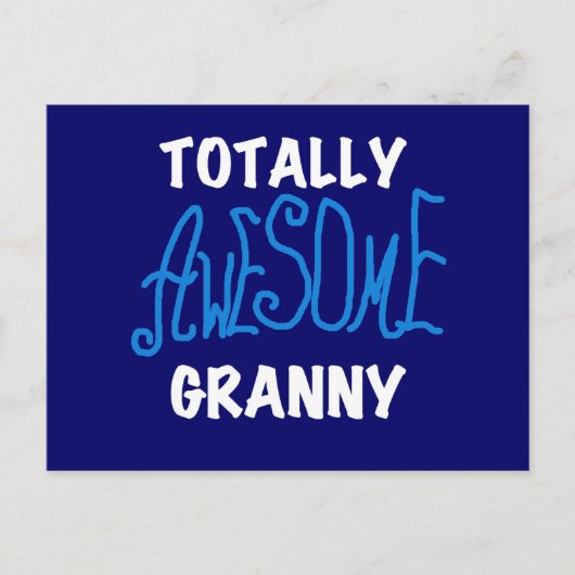 Carte Postale T-shirts et cadeaux bleu Granny absolument géniaux (Devant)