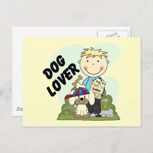 Carte Postale T-shirts et cadeaux blonds de garçon d'amoureux (Devant / Derrière)