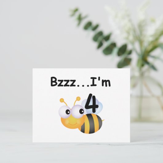 Carte Postale T-shirts et cadeaux Buzz Bumblebee 4e anniversaire (Debout devant)
