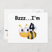 Carte Postale T-shirts et cadeaux Buzz Bumblebee 4e anniversaire (Devant / Derrière)