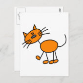 Carte Postale T-shirts et cadeaux Chat en bâtonnets (Devant / Derrière)