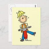 Carte Postale T-shirts et cadeaux Construction Jack Hammer (Devant / Derrière)