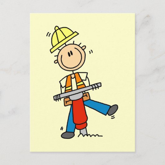 Carte Postale T-shirts et cadeaux Construction Jack Hammer (Devant)