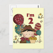 Carte Postale T-shirts et cadeaux Cowboy 2e anniversaire (Devant / Derrière)