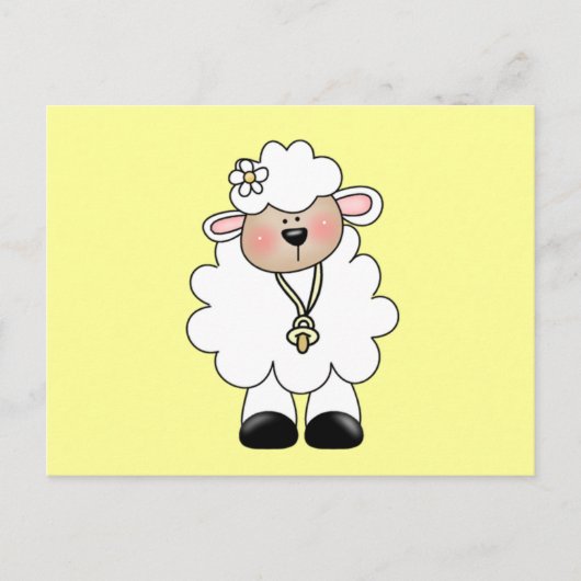 Carte Postale T-shirts et cadeaux d'agneau blanc (Devant)