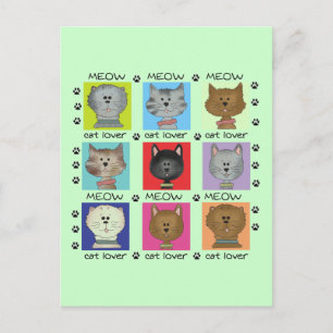 Carte Postale T-shirts et cadeaux d'amoureux des chats de Meow