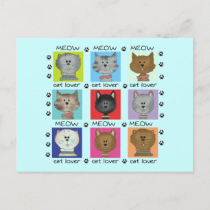 Carte Postale T-shirts et cadeaux d'amoureux des chats de Meow