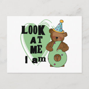 Carte Postale T-shirts et Cadeaux d'anniversaire 6 ans Teddy Bea