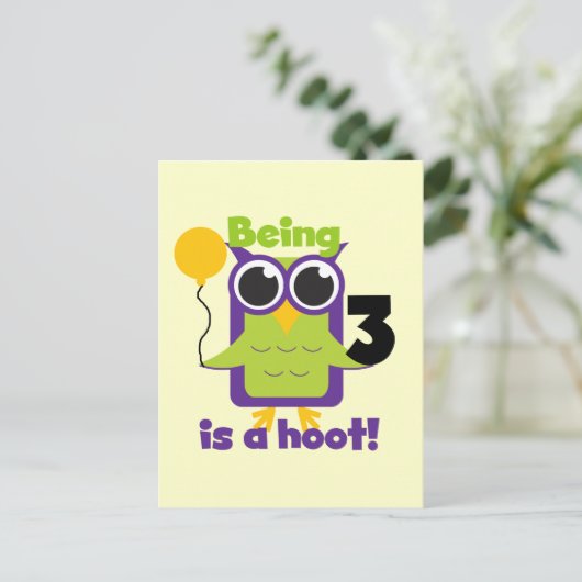 Carte Postale T-shirts et cadeaux d'anniversaire de Hoot Owl 3e (Debout devant)