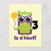 Carte Postale T-shirts et cadeaux d'anniversaire de Hoot Owl 3e (Devant)