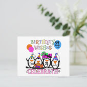 Carte Postale T-shirts et cadeaux de 4ème anniversaire de Pengui (Debout devant)