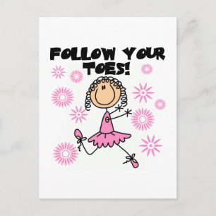 Carte Postale T-shirts et cadeaux de ballerine Suivez Vos Orteil