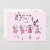 Carte Postale T-shirts et cadeaux de ballet (Devant / Derrière)