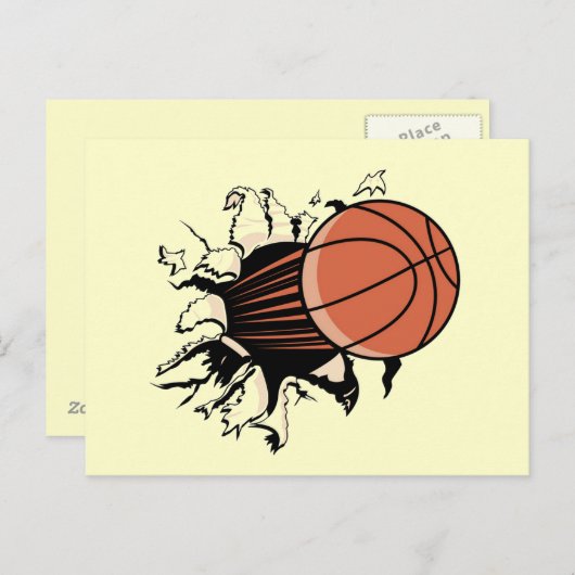 Carte Postale T-shirts et cadeaux de Basketball Burst (Devant / Derrière)