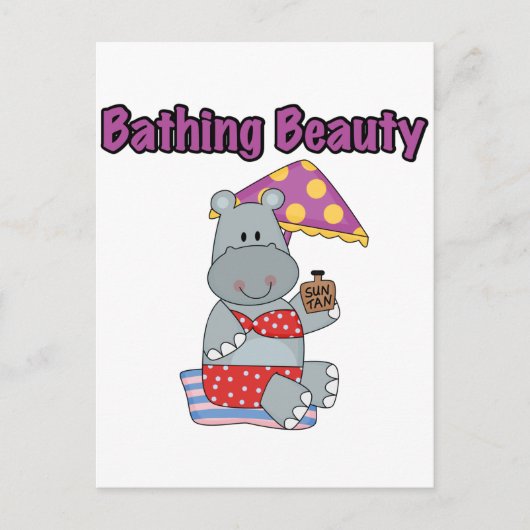 Carte Postale T-shirts et cadeaux de beauté Hippo Bathing (Devant)