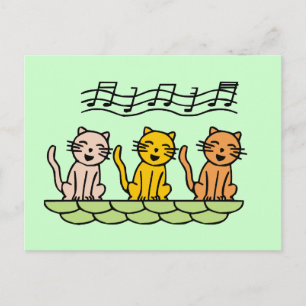 Carte Postale T-shirts et Cadeaux de Chats Chantants