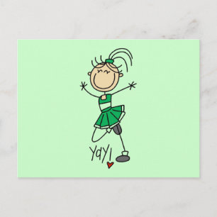Carte Postale T-shirts et cadeaux de cheerleader verte