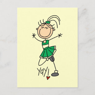 Carte Postale T-shirts et cadeaux de cheerleader verte
