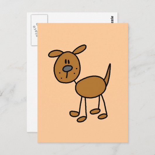 Carte Postale T-shirts et cadeaux de Chien Chien Chien Brown (Devant / Derrière)