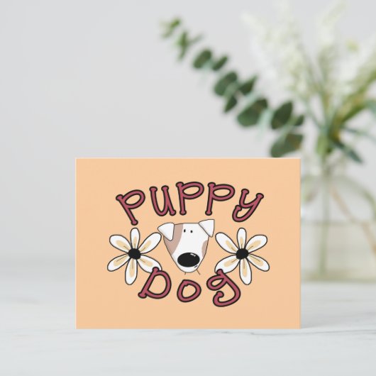 Carte Postale T-shirts et cadeaux de Chien Chien de Fleurs (Debout devant)