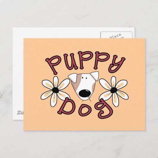 Carte Postale T-shirts et cadeaux de Chien Chien de Fleurs (Devant / Derrière)